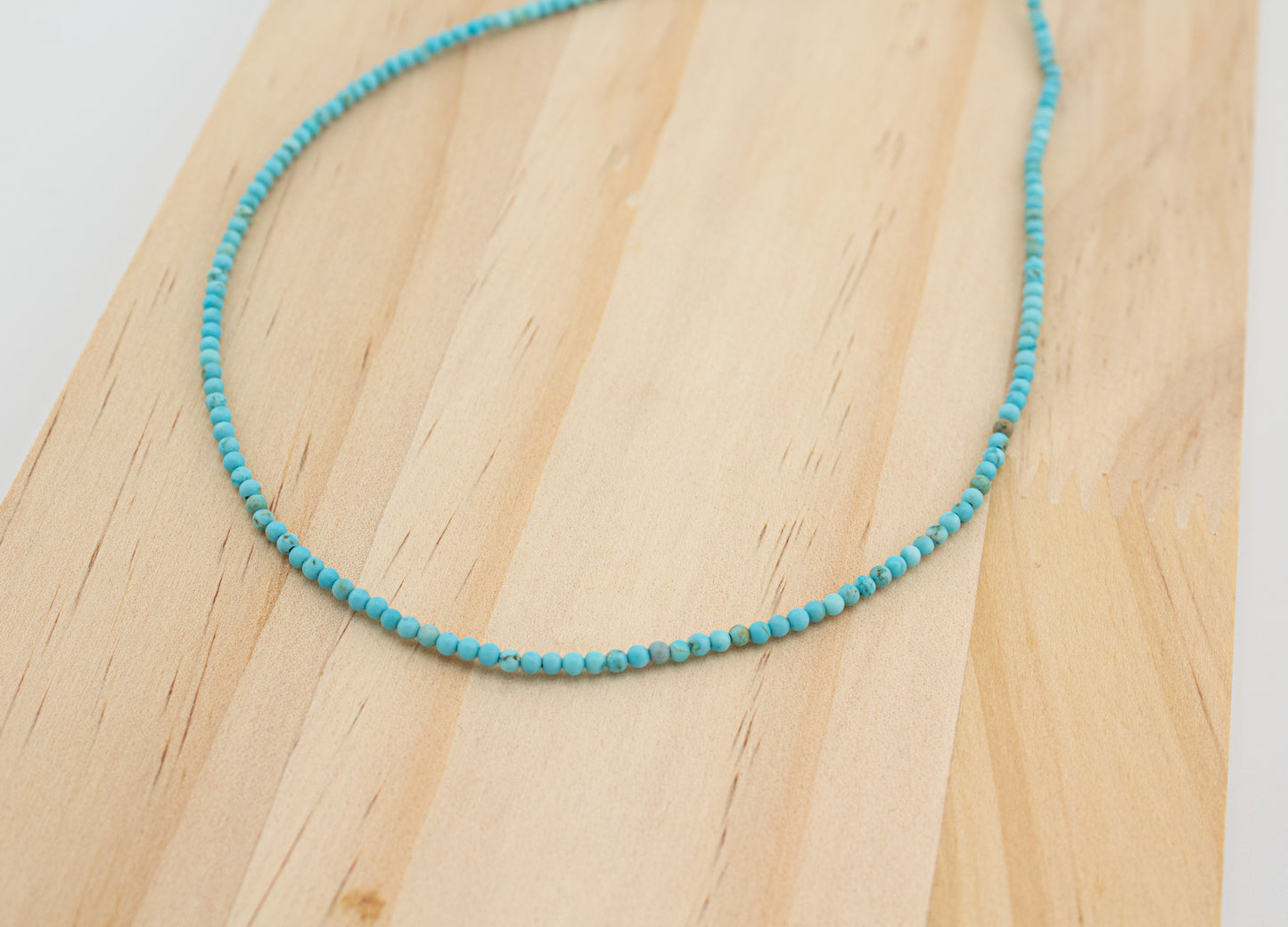 Turquoise Beaded Choker Necklace for Women, December Birthstone Dainty Gemstone Jewelry