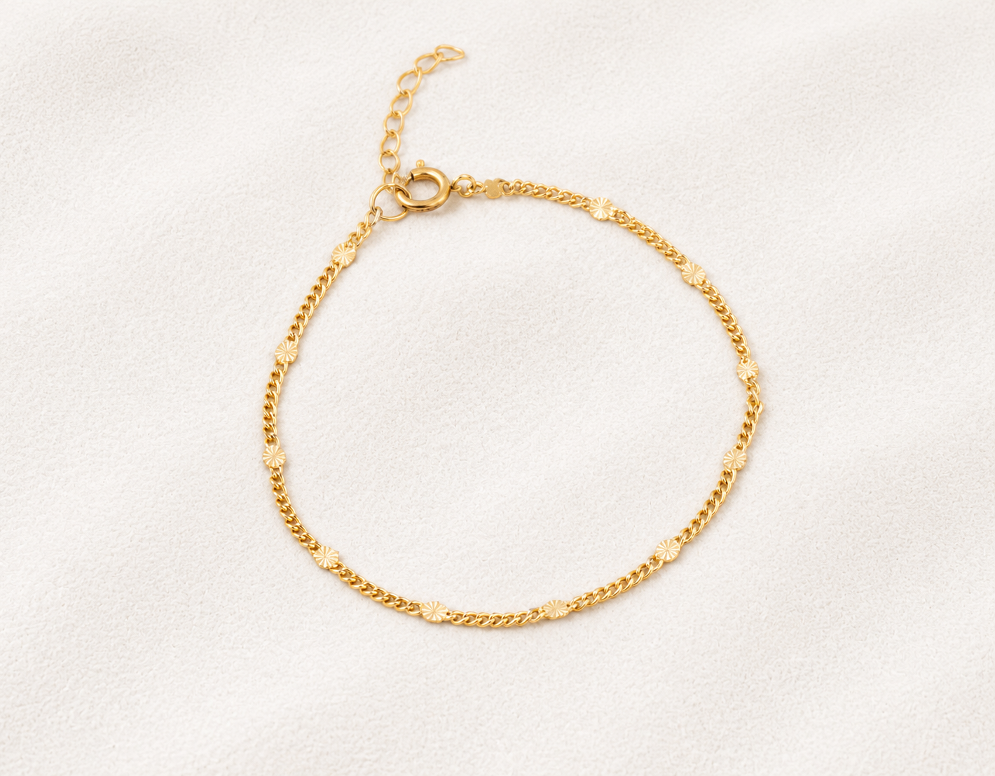 Dainty 14k Gold Filled Chain Bracelet | Minimalist Layering Jewelry/ Starburst Satellite Chain