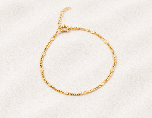 Dainty 14k Gold Filled Chain Bracelet | Minimalist Layering Jewelry/ Starburst Satellite Chain