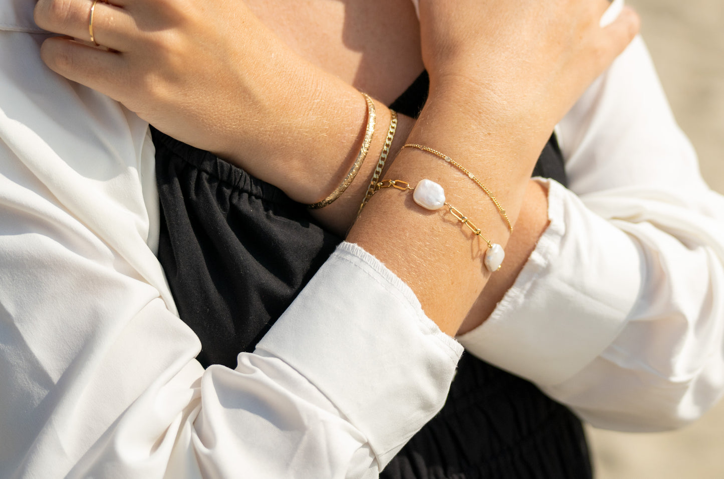 Dainty 14k Gold Filled Chain Bracelet | Minimalist Layering Jewelry/ Starburst Satellite Chain