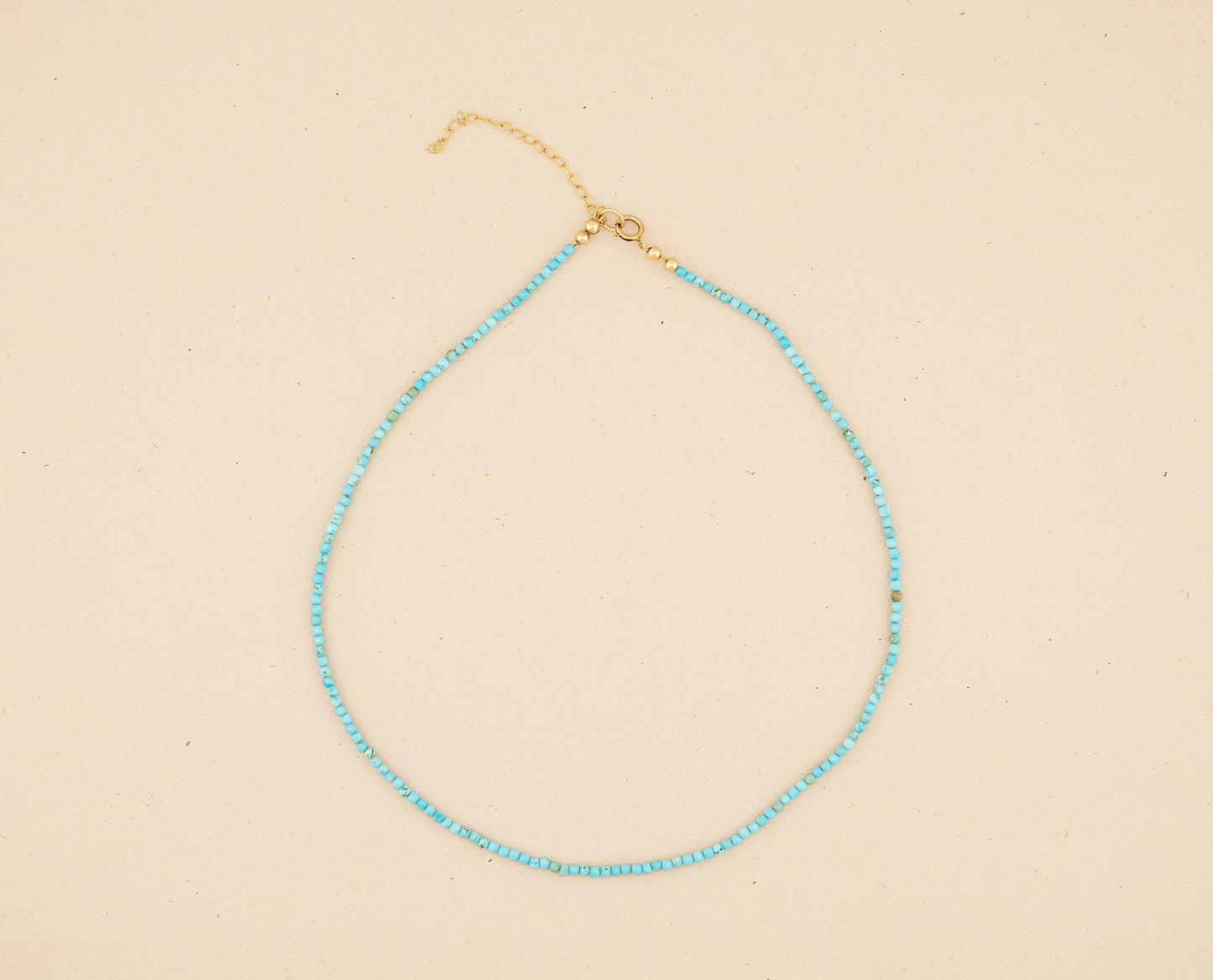 Turquoise Beaded Choker Necklace for Women, December Birthstone Dainty Gemstone Jewelry