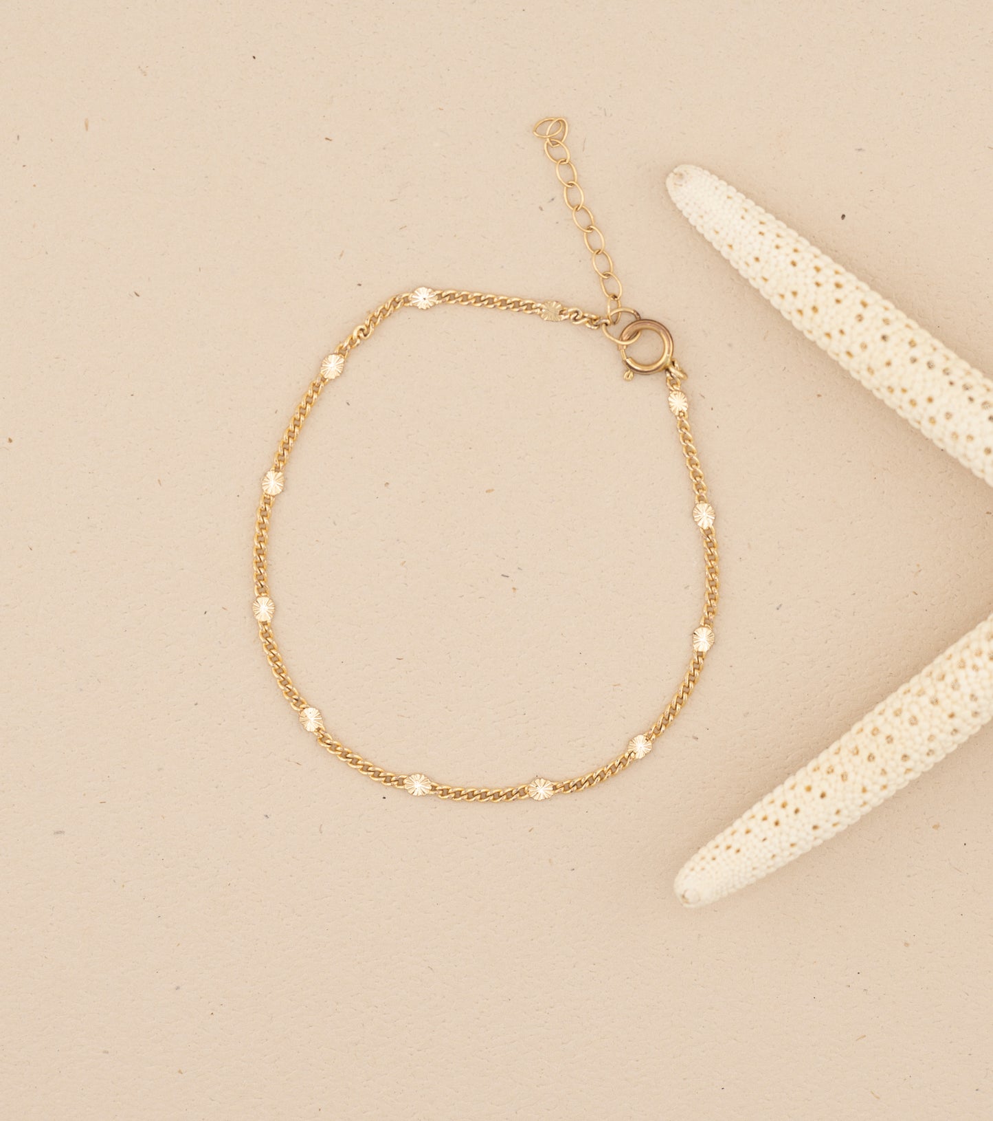 Dainty 14k Gold Filled Chain Bracelet | Minimalist Layering Jewelry/ Starburst Satellite Chain