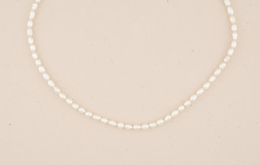 Natural White Pearl Choker Necklace
