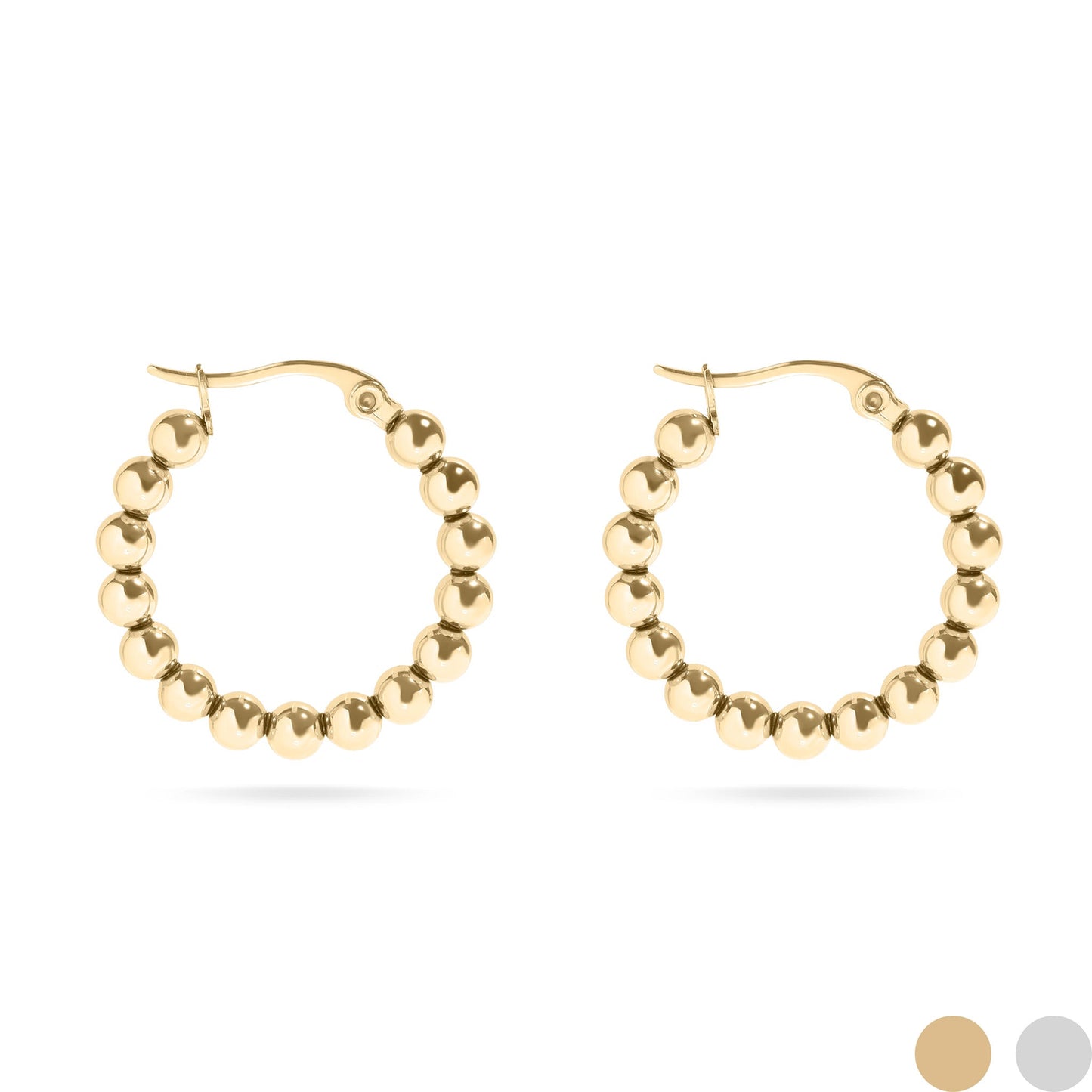 Orbs Hoop Earrings - 18K Gold