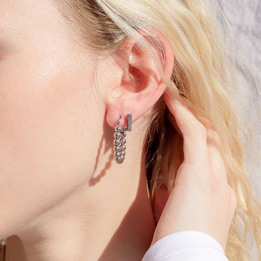 Orbs Hoop Earrings - 18K Gold