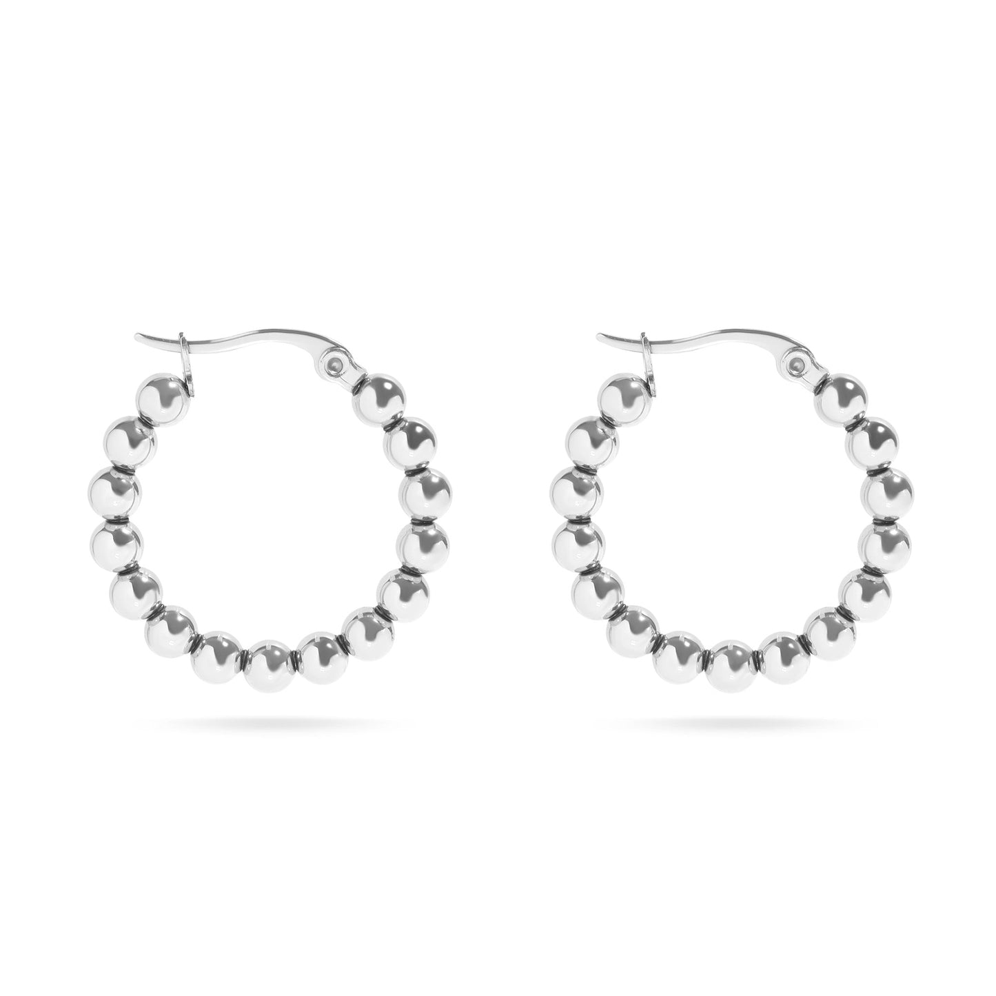 Orbs Hoop Earrings - 18K Gold
